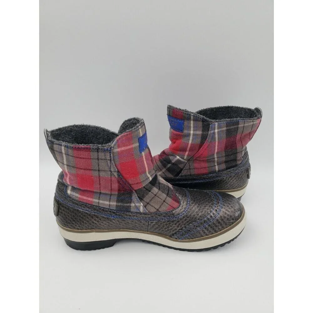 UGG Marais Plaid Waterproof Wool Lined Pull On Boots 1001797 Women's Size 8 WARM